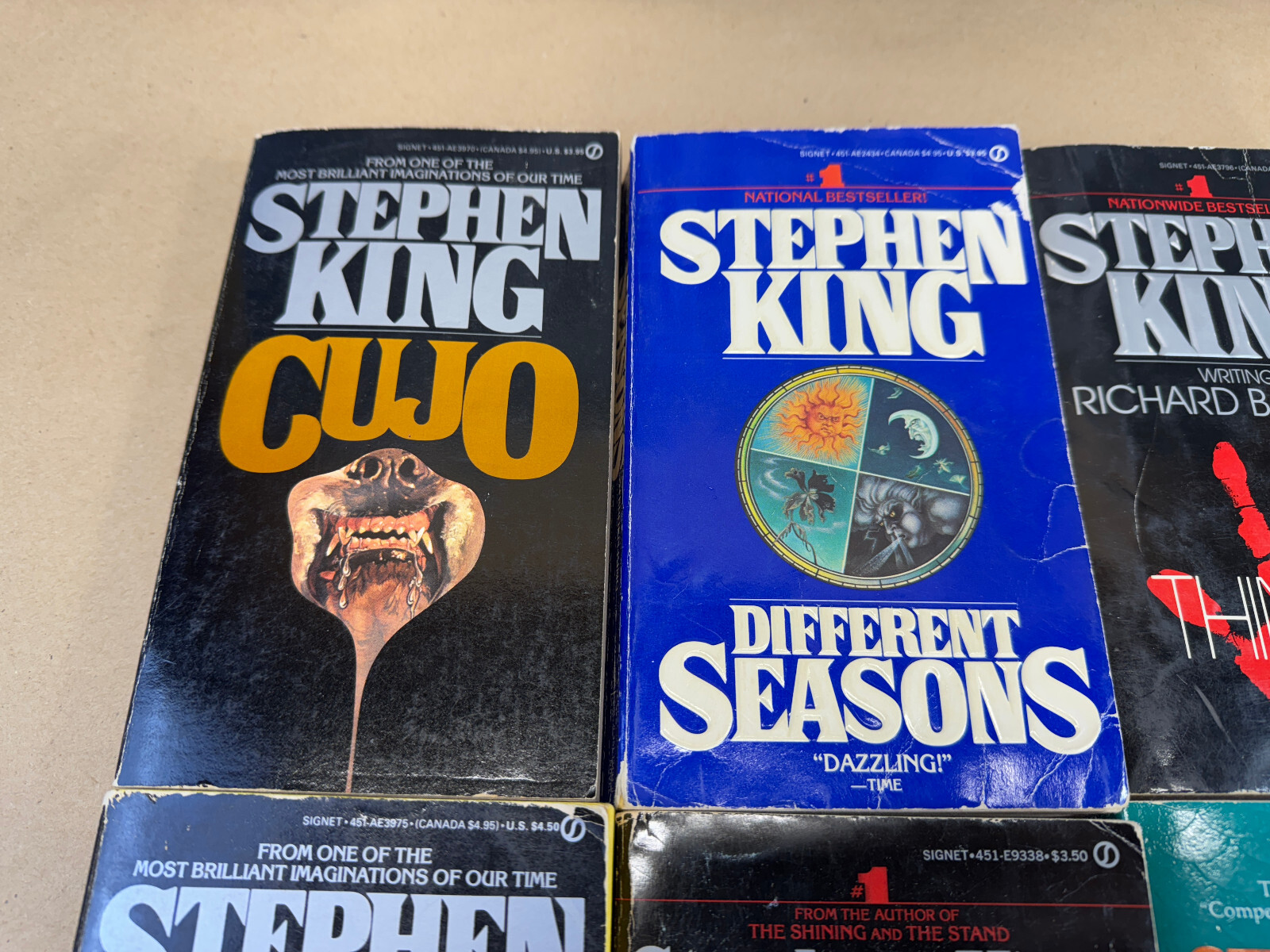 Stephen King PB Lot 6 Vtg Cujo DEAD ZONE Thinner PET SEMATARY Different Seasons