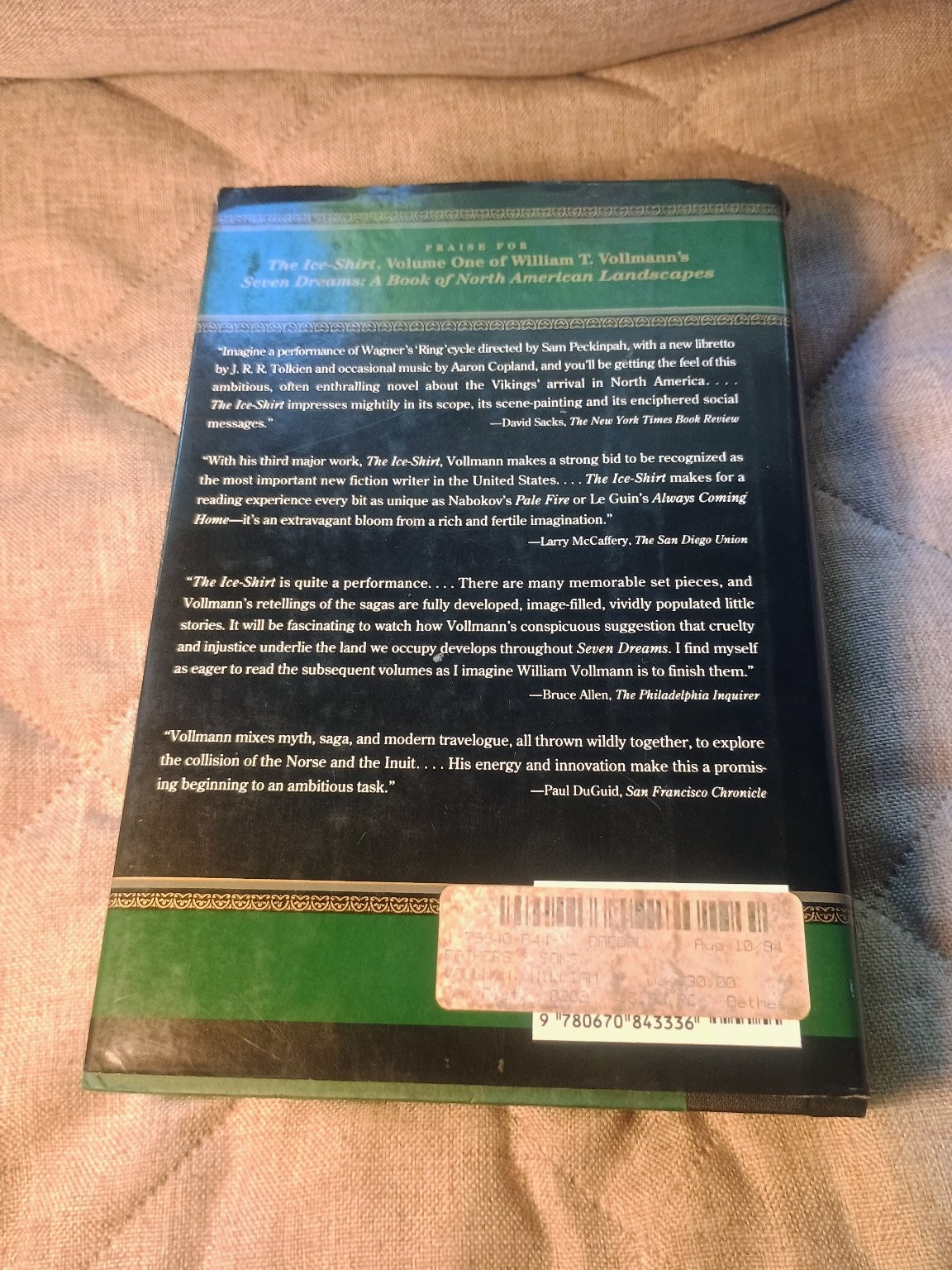 Fathers and Crows William T. Vollmann 1992 First Edition Hardcover Novel Viking