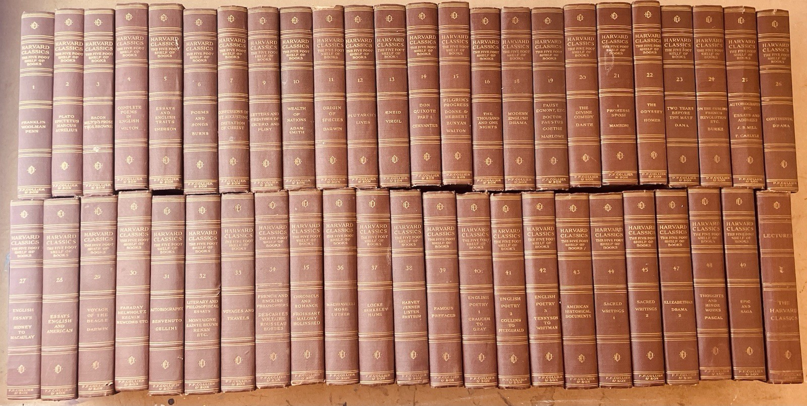1909-1910 THE HARVARD CLASSICS – Five Foot Shelf of Books – Choose Your Volume