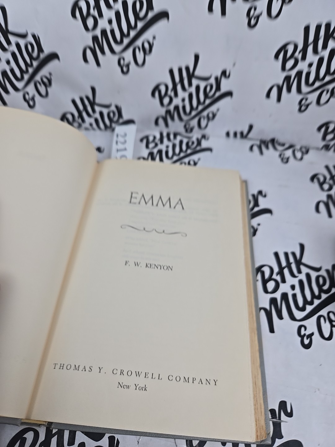 “Emma” By F.W. Kenyon, 1955 Thomas Y. Crowell Book Club Editon HC