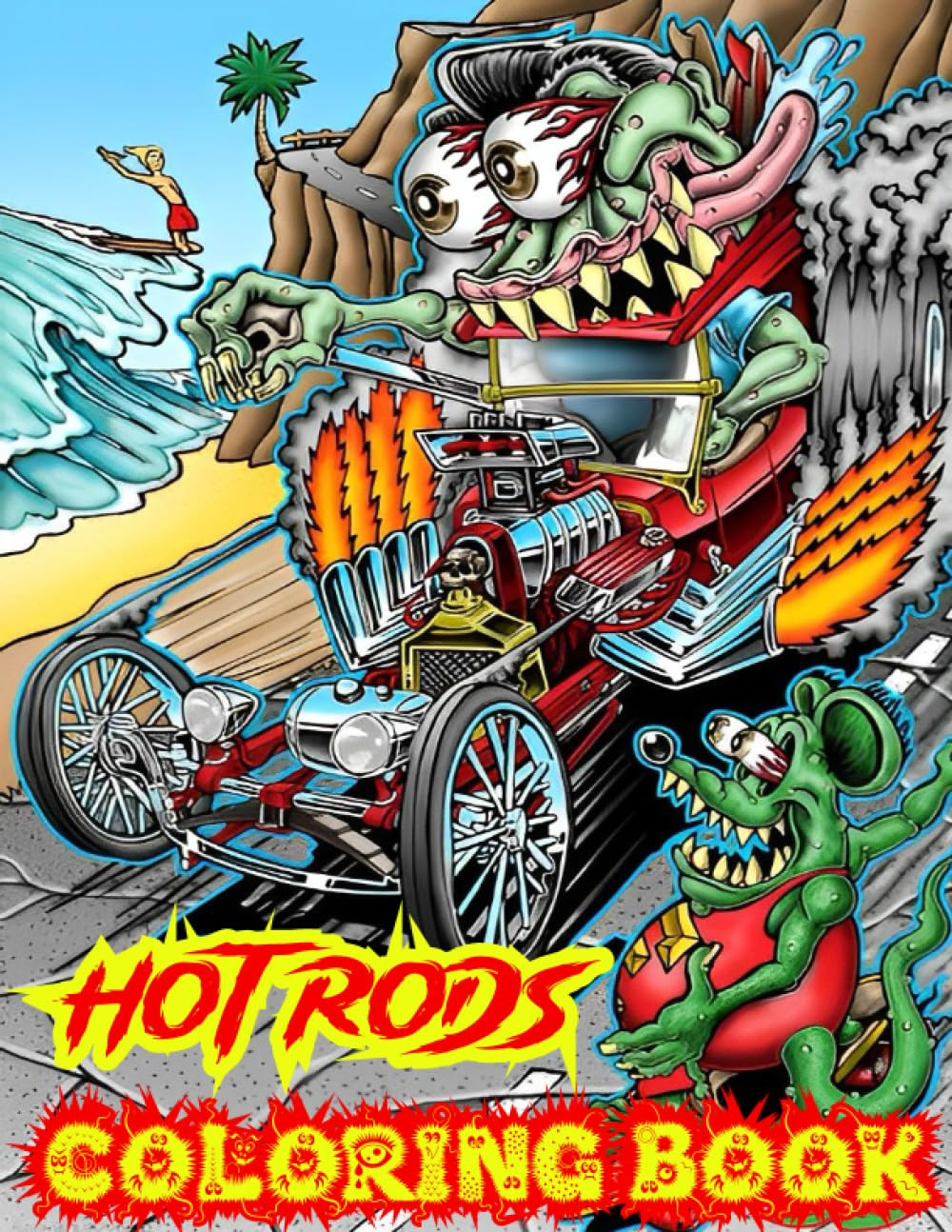 Hot Rods Coloring Book: Customize Your Dream Ride with Hot Rod Coloring Fun, +30