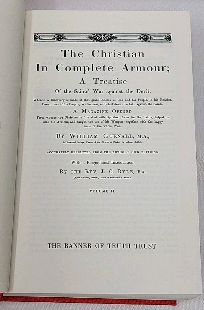 The Christian in Complete Armour By William Gurnall Banner Of Truth 1989 HC READ