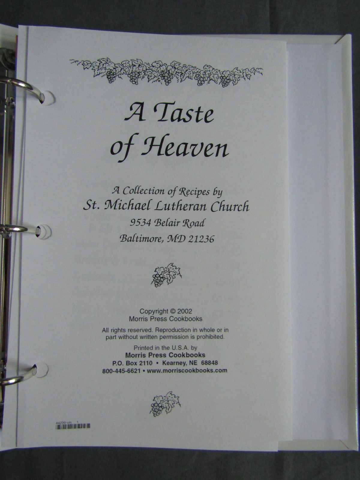 2002 Morris Press Cookbooks Lot of 2, A Taste of Heaven, Albers-Markwardt Family