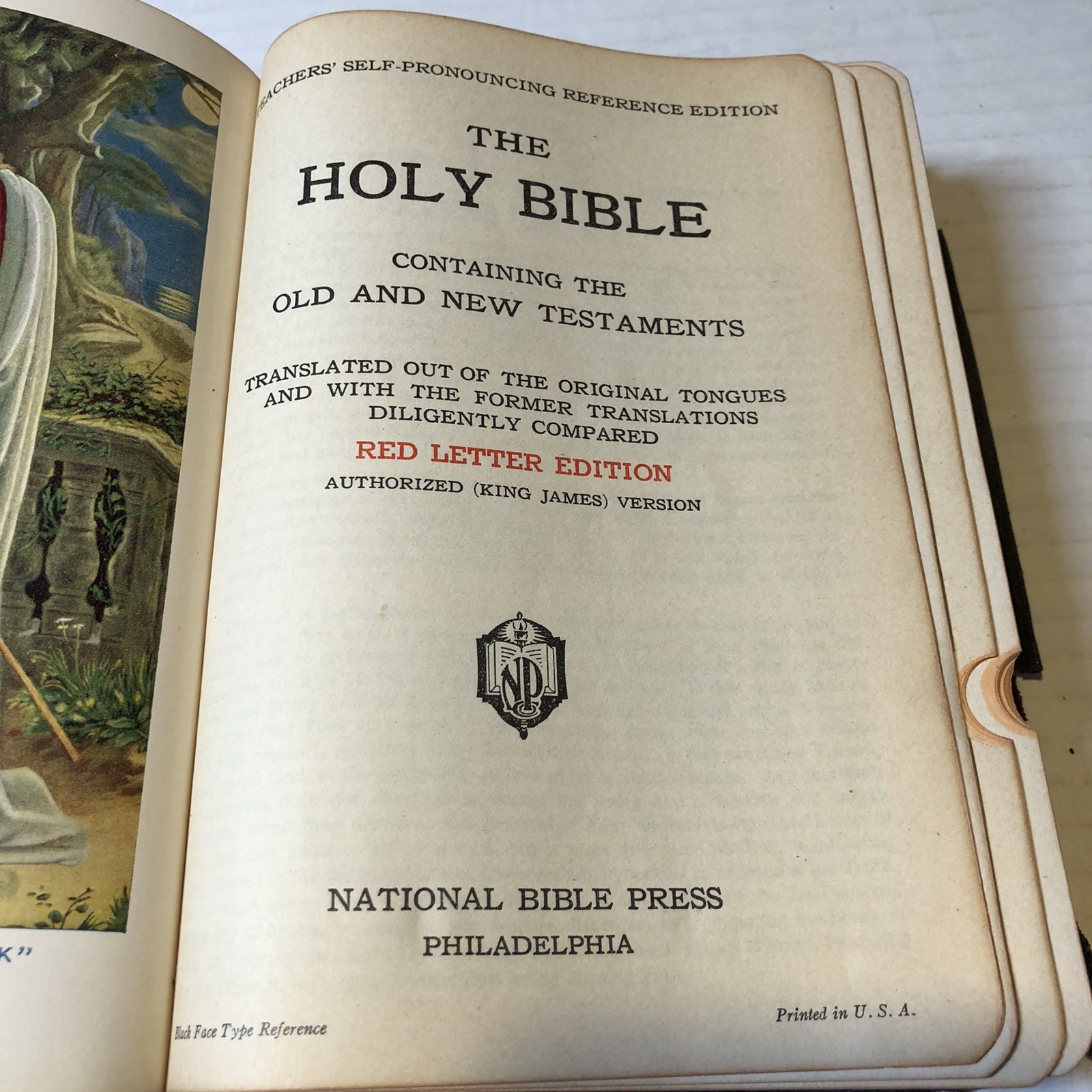 Vtg King James Version Holy Bible Red Letter Edition National Bible Press CRI