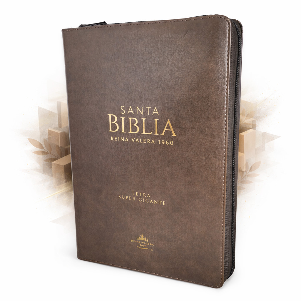 Biblia con Cierre Letra Super Gigante Manual 19 puntos RV1960 mokka con indice