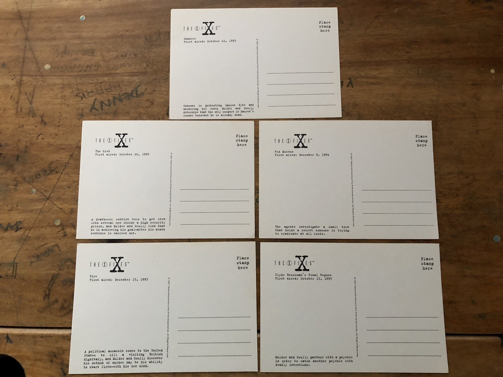 Lot of 21 The X-Files Postcards Unused 1997 Unexplained Phenomena Scully Vintage