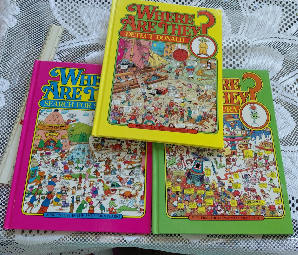 3 book lot Where are They? Donald, Susie, Laura by Anthony Tallarico Hardcover