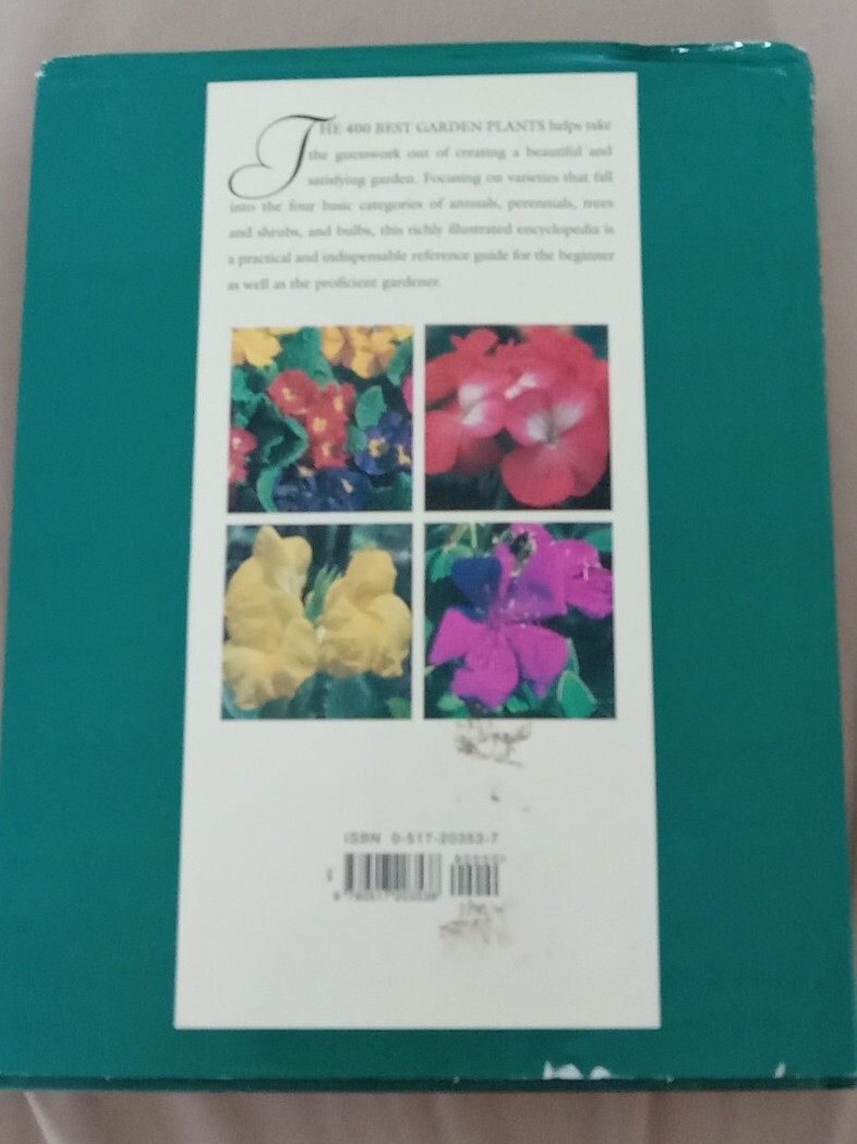The 400 Best Garden Plants Elvin McDonald Hardcover Dustjacket 1998 Vintage Book
