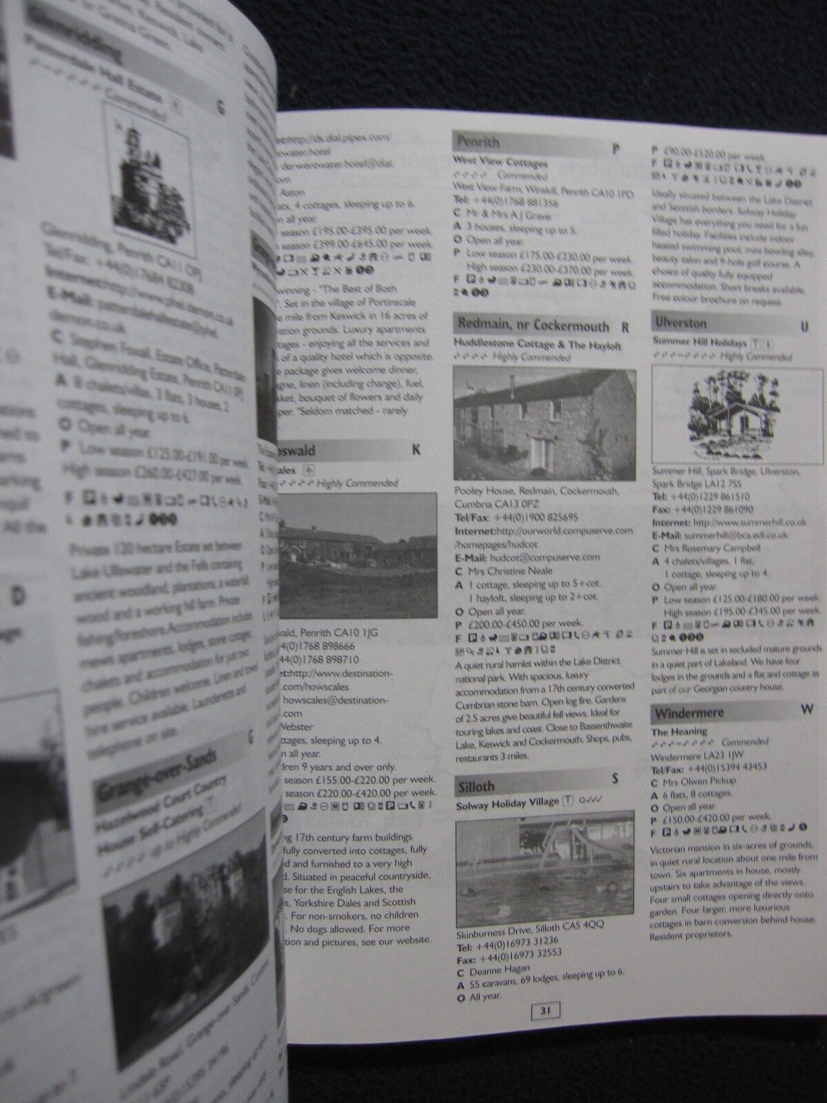 Self Catering Holiday Homes 1999 Vacation Planner [Booklet] British Tourist Auth