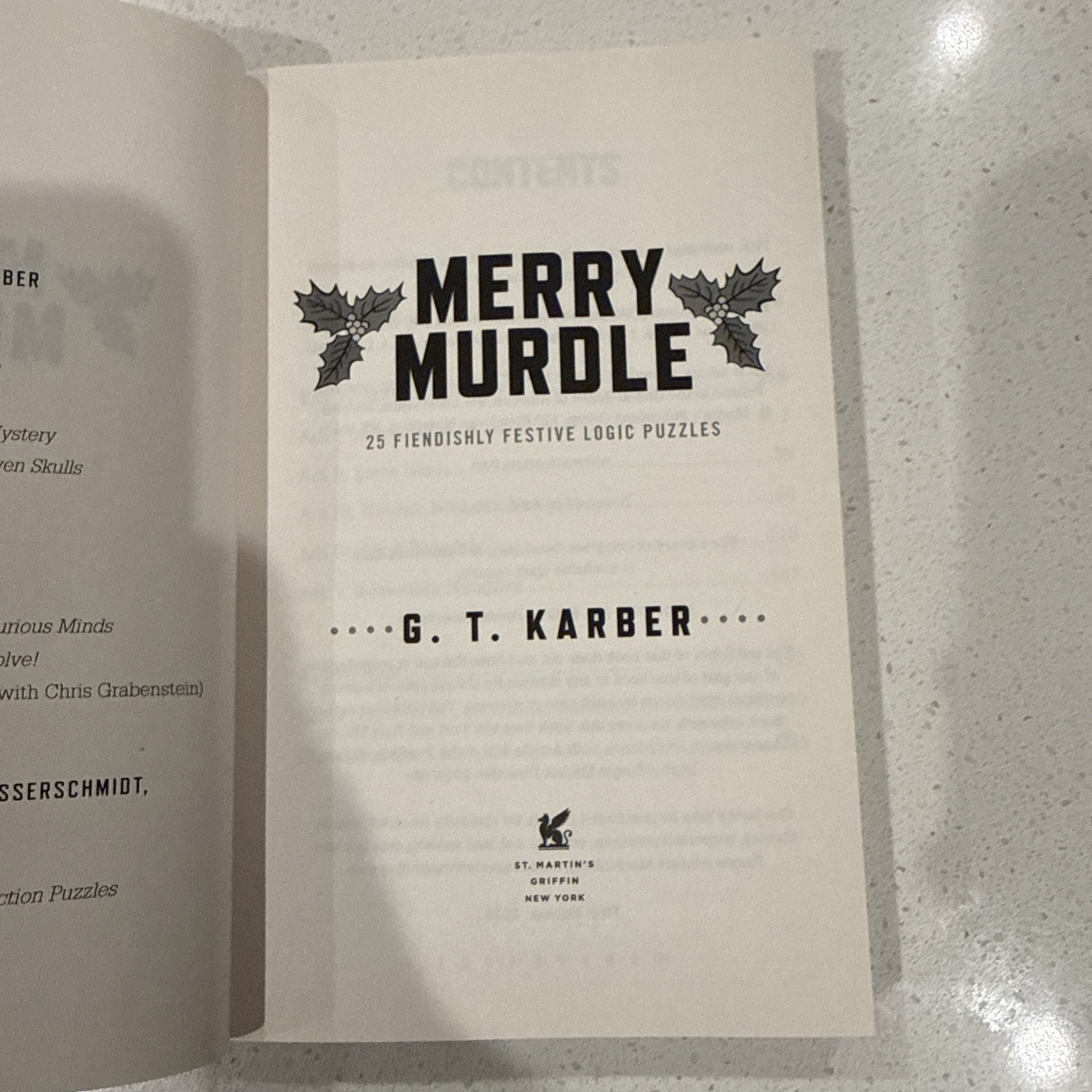 Merry Murdle: 25 Fiendishly Festive Logic Puzzles — G. T. Karber – Paperback