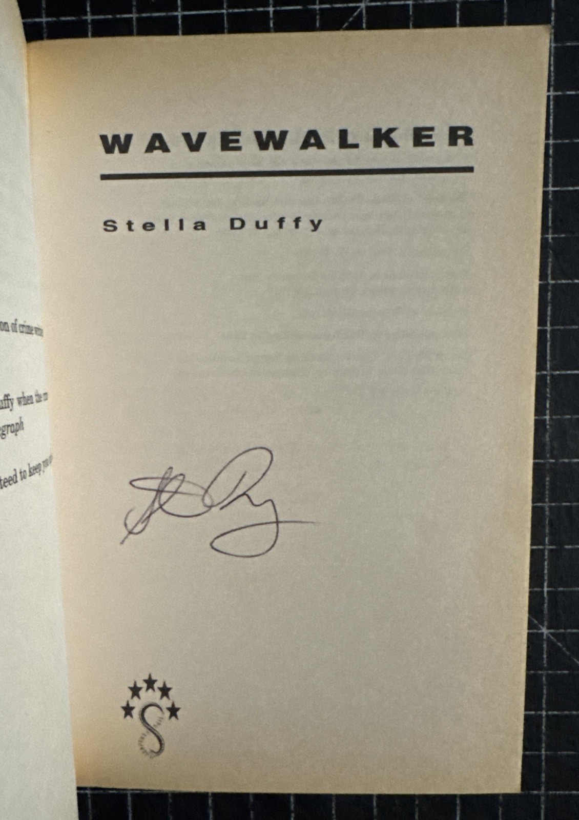 Wavewalker by Stella Duffy (SIGNED, UK Trade Paperback, 1st, 2001)