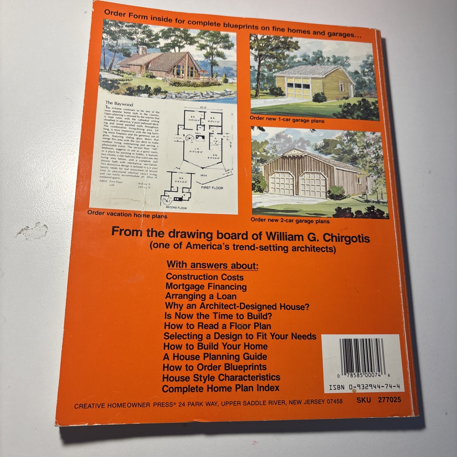 180 Affordable Home Plans 1985 Paperback Book By William Chirgotis