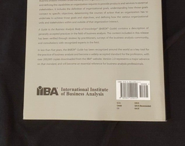A Guide to the Business Analysis Body of Knowledge(r) (BABOK(r) Guide) -Like New