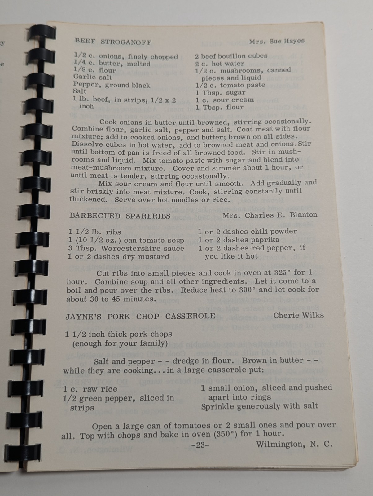 Southern Cooking – Springview Women’s Club Wilmington NC 1974 106 pages