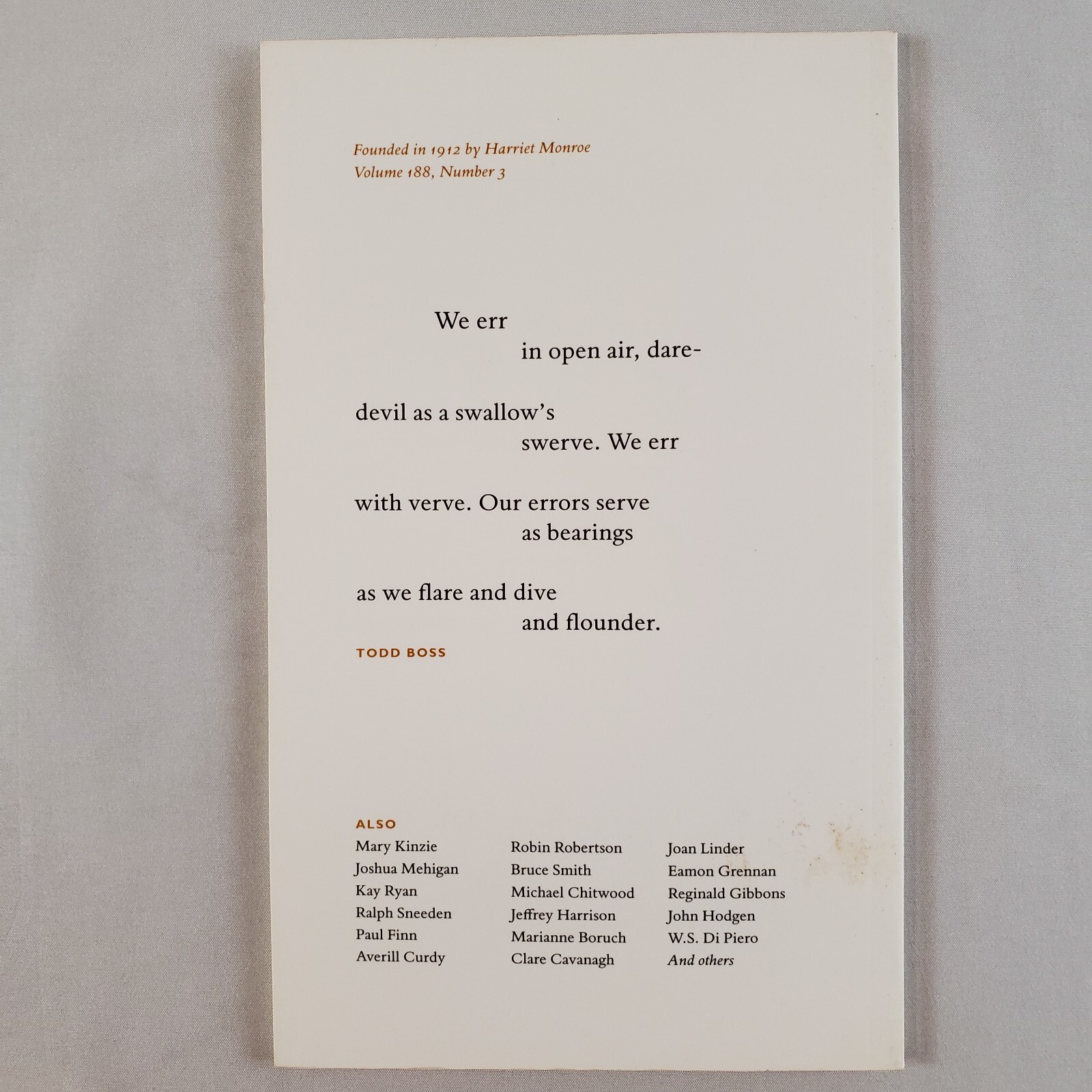 Poetry Magazine Vol 188 #3 Jun 2006 Dana Levin Clive James Adam Zagajewski Poems