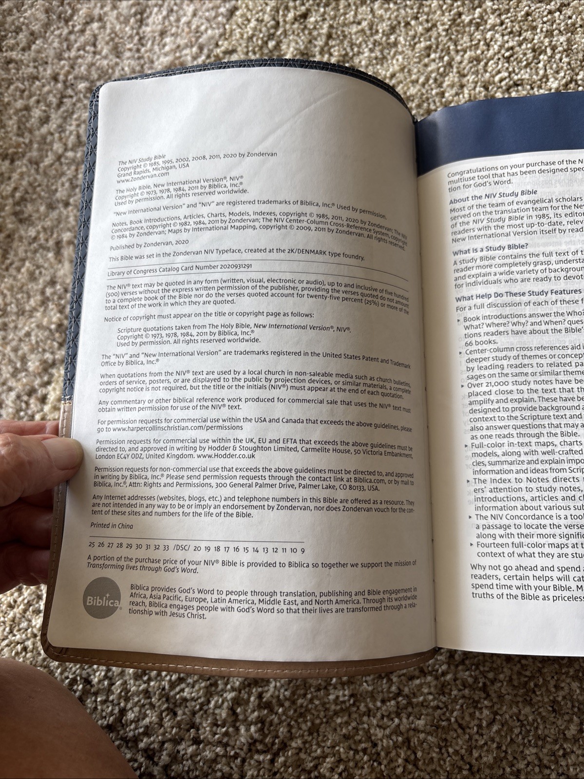 NIV Study Bible Fully Revised Edition Leather Soft Zondervan Blue/Tan