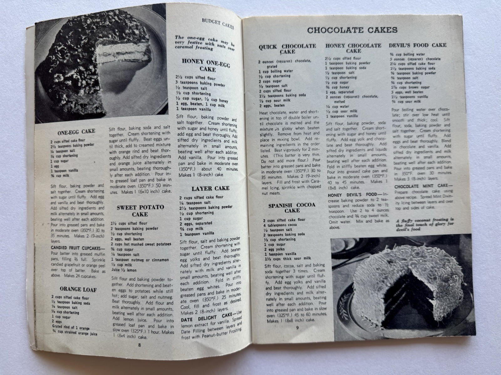 1954 250 Classic Cake Recipes Booklet Pages 1-48 Illustrated