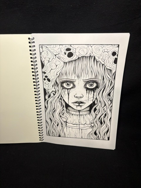 Horror Vibes Adult Coloring Book, 20 Pages