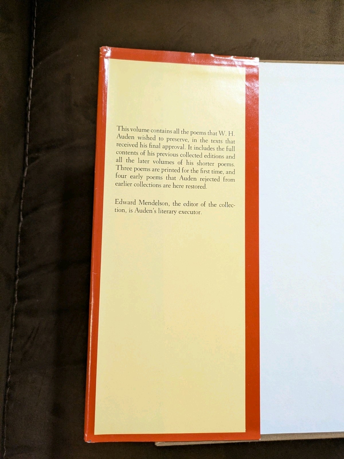 Collected Poems by W. H. Auden (1976, Hardcover) First Trade Ed. Read Descrip.