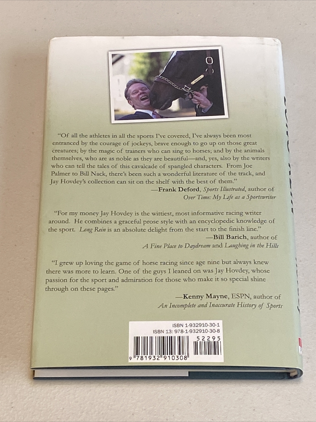 Long Rein SIGNED by Jay Hovdey – Horse Racing Tales – Near Fine Hardcover
