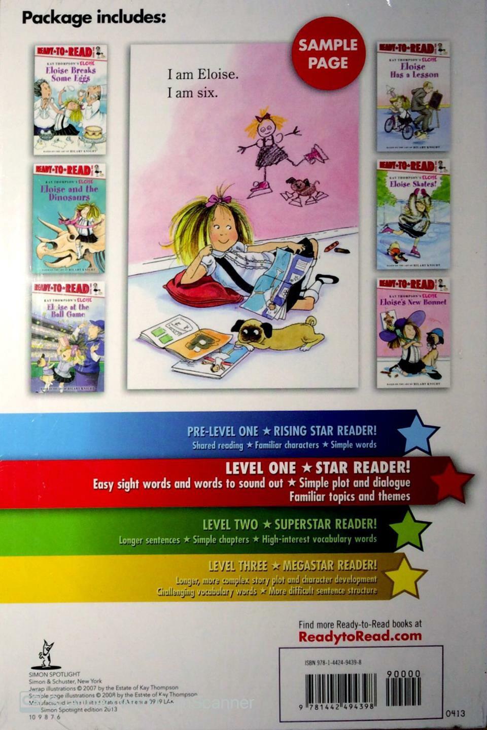 New ELOISE Set of 6 Books Ready to Read Series Level 1 Value Pack 2 Kay Thompson