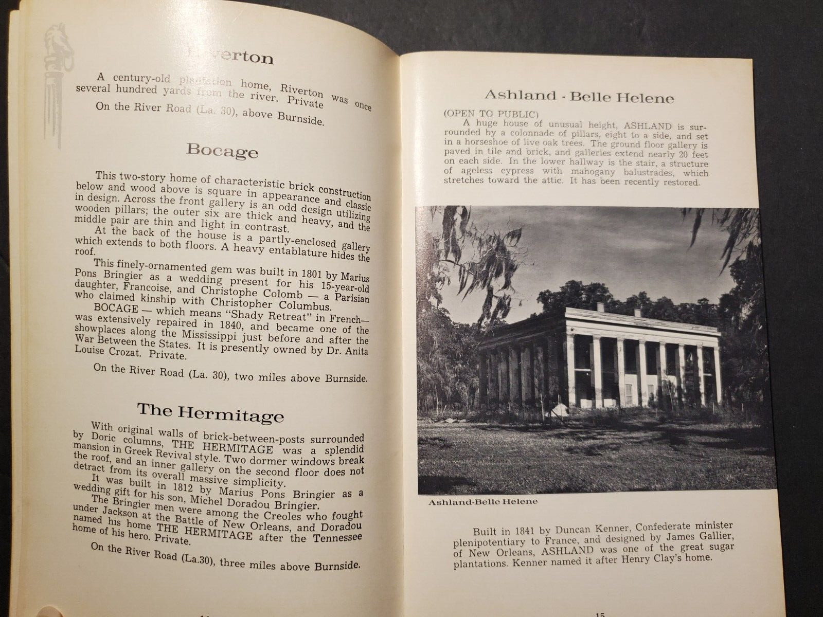 1952 Louisiana Plantation Homes Special Edition Tour Guide Booklet