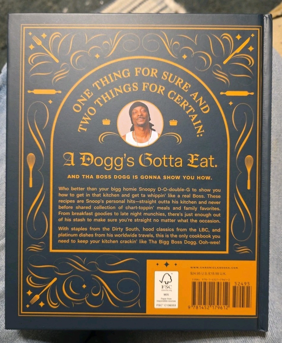 *SNOOP DOGG COOK BOOK*191 PAGES*FROM CROOK TO COOK*