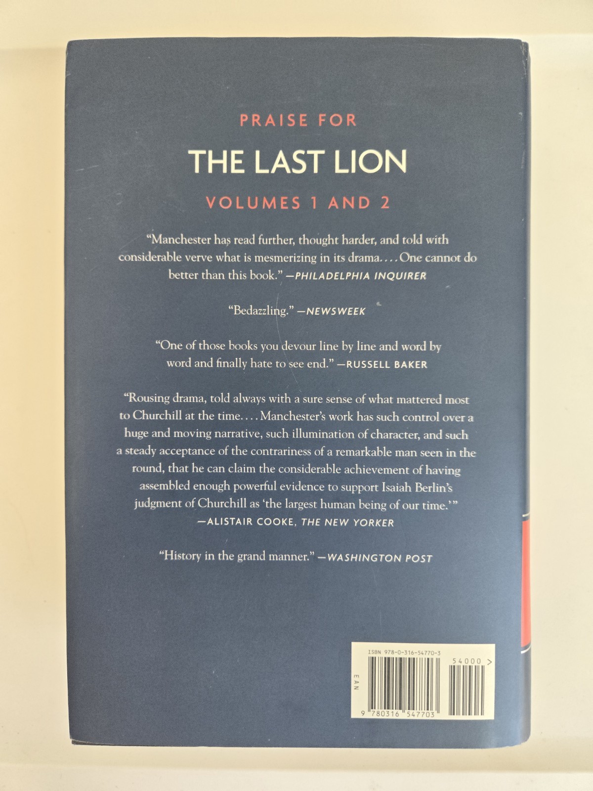 The Last Lion by Manchester & Reid, HC, DJ 1st, 1st LIKE NEW WWII History