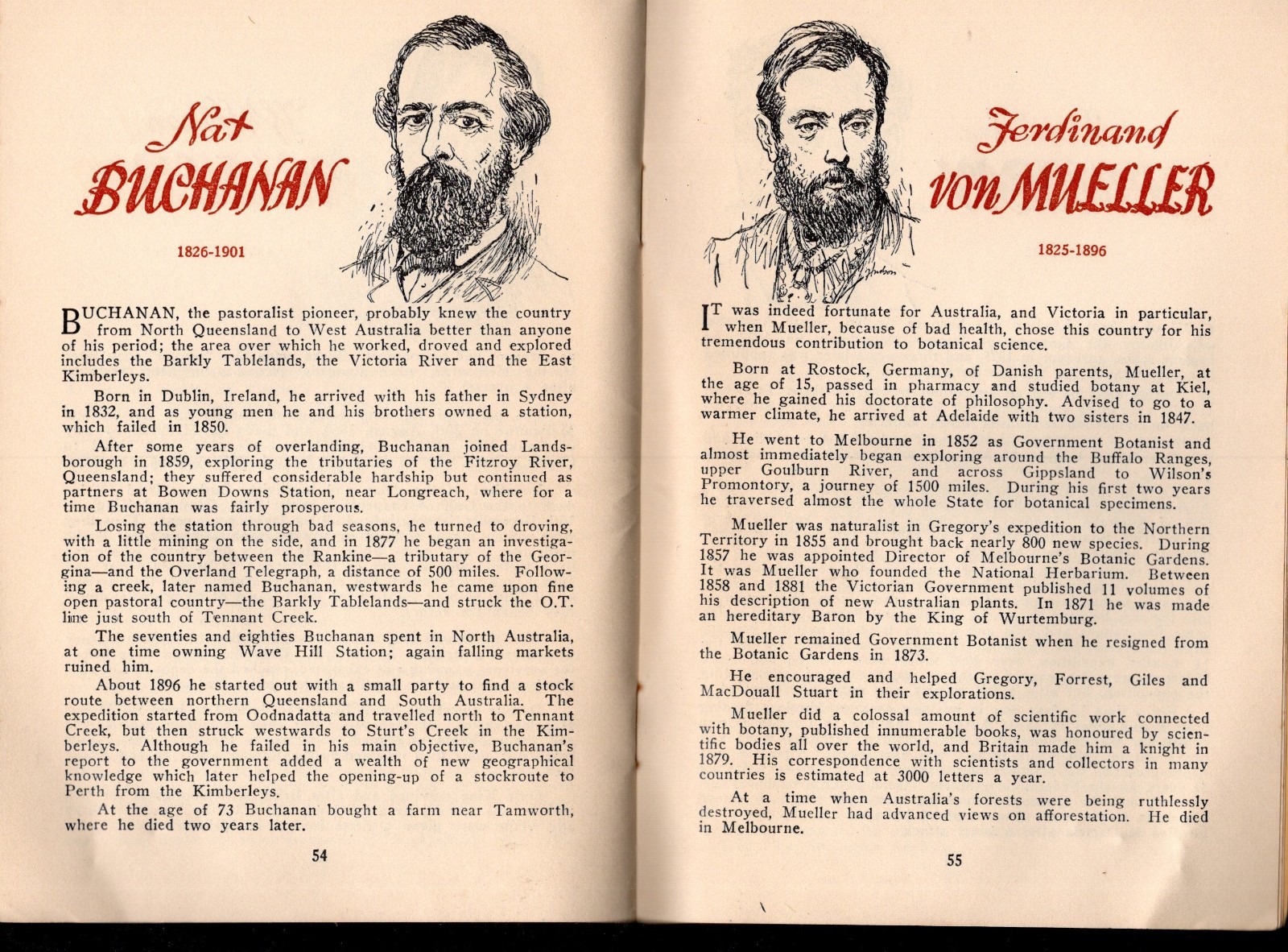 TAA Presents 54 EXPLORERS of AUSTRALIA 58 pages Trans Australia Airlines 1955