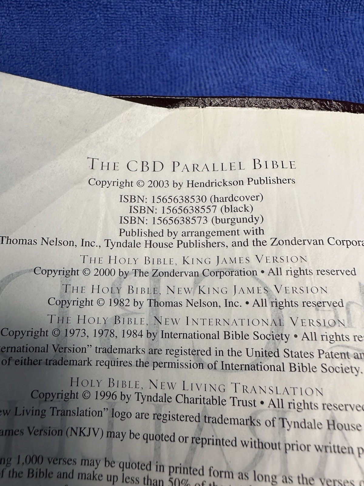 The CBD Parallel Bible, KJV NKJV NIV NLT, Burgandy Bonded Leather, Prince Press