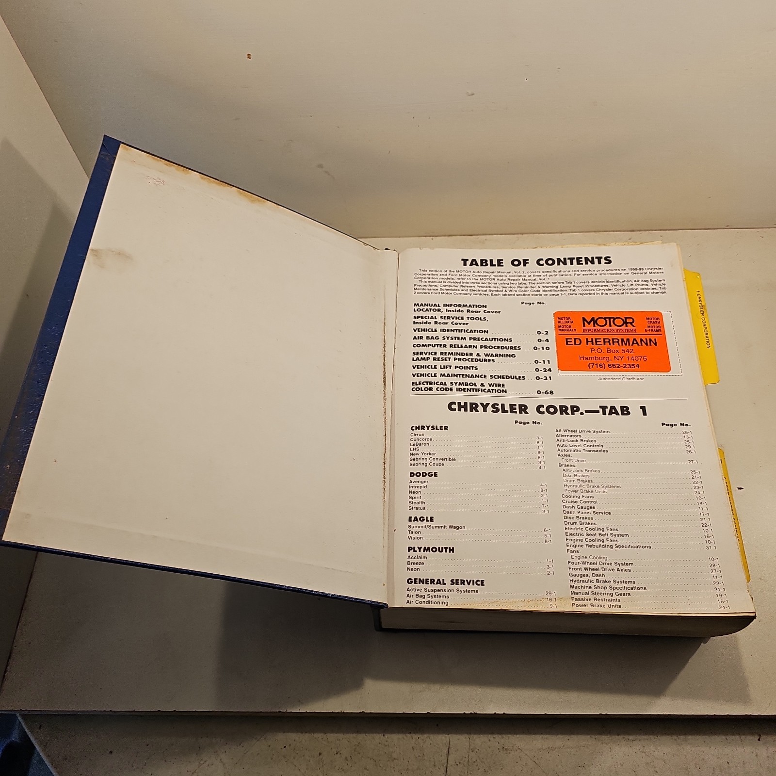 1995-98 Motor Auto Repair Manual Professional Services Trade 61st Edition Vol 2