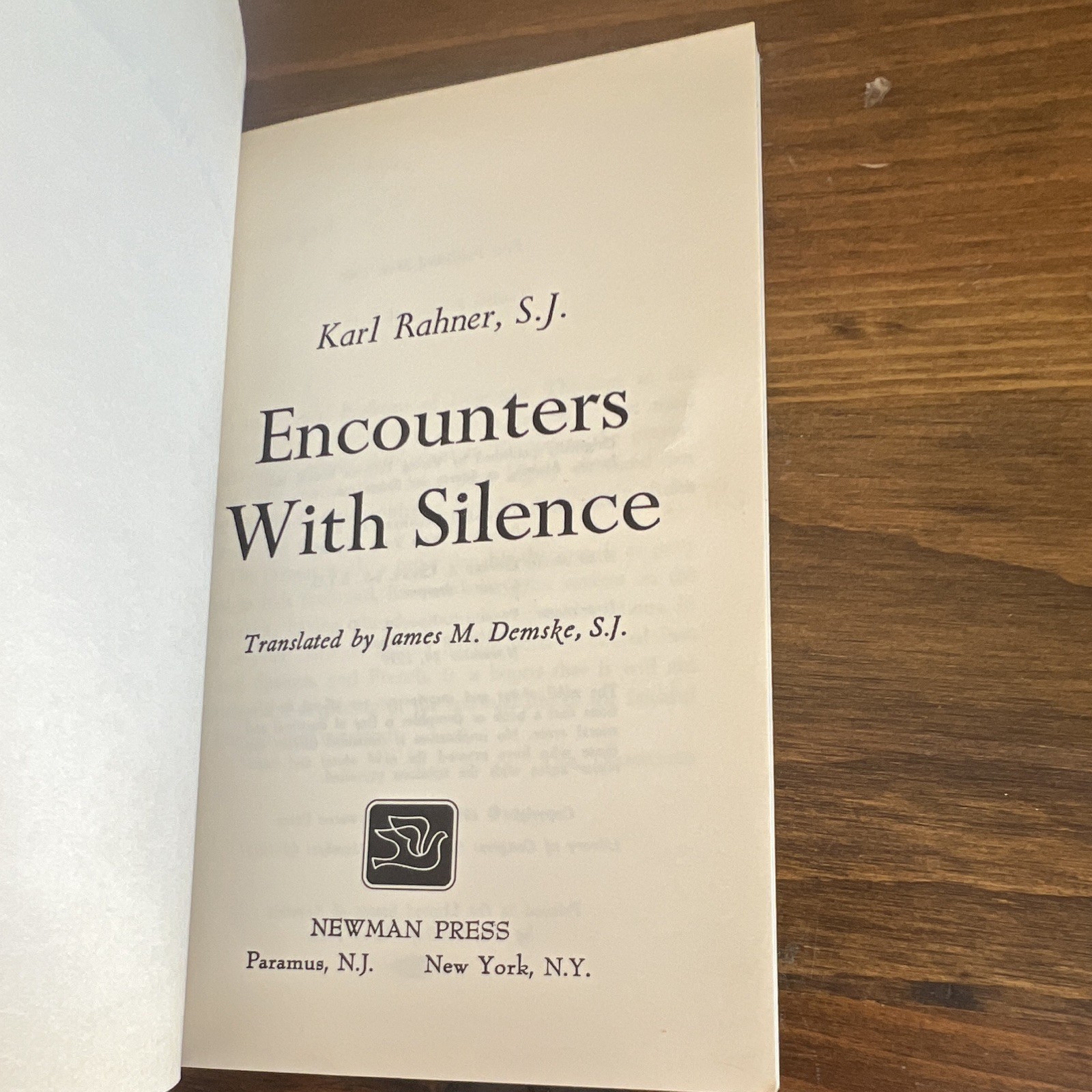 Karl Rahner Encounters With Silence PB Translated Newman 1960 12th Pr Catholic