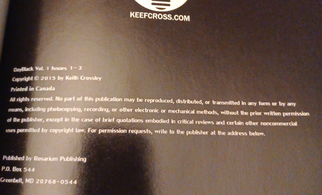 DayBlack by Keef Cross (2015, Trade Paperback)