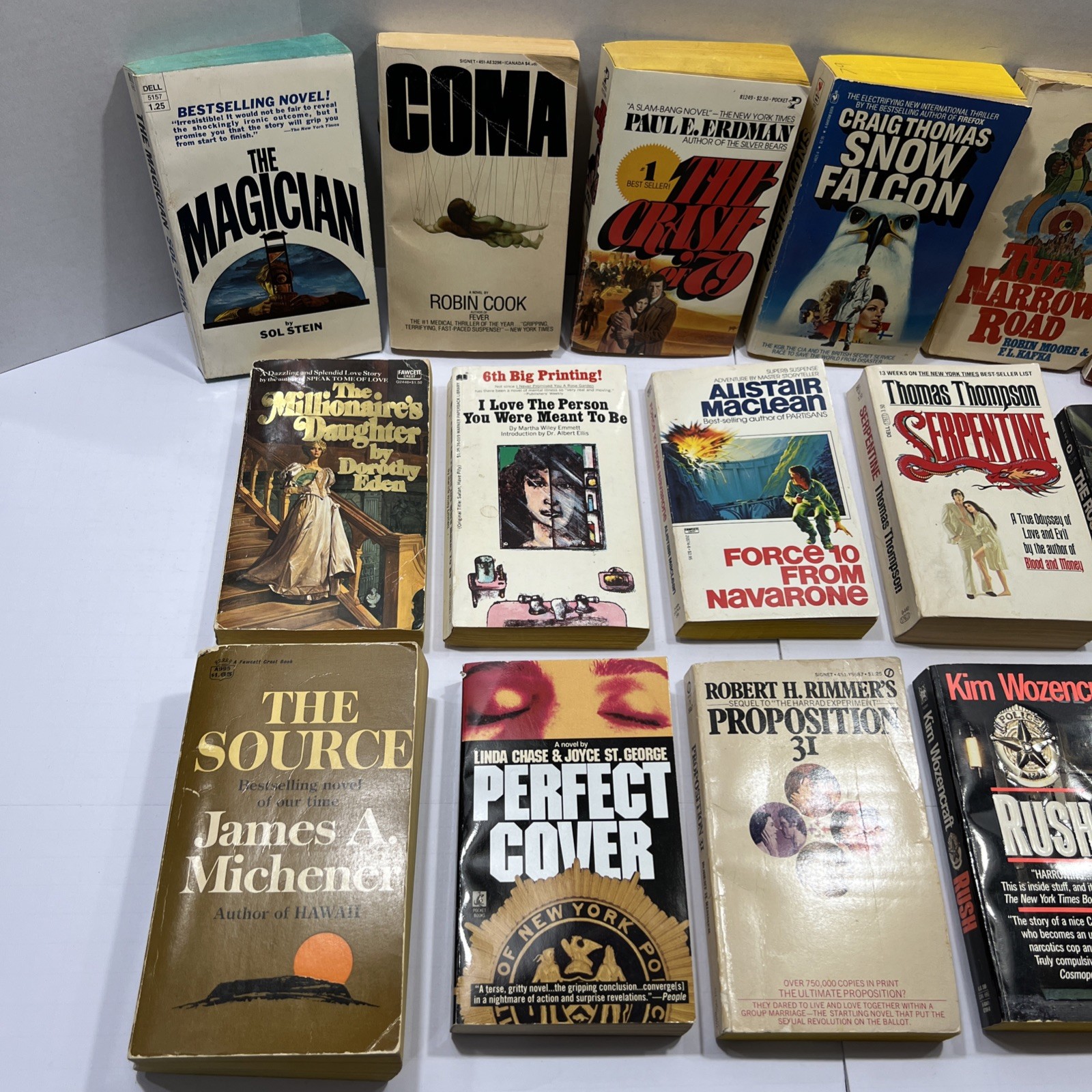 Lot of 16 Mixed Vintage Fiction Mystery Fantasy Crime Books Various Authors PB