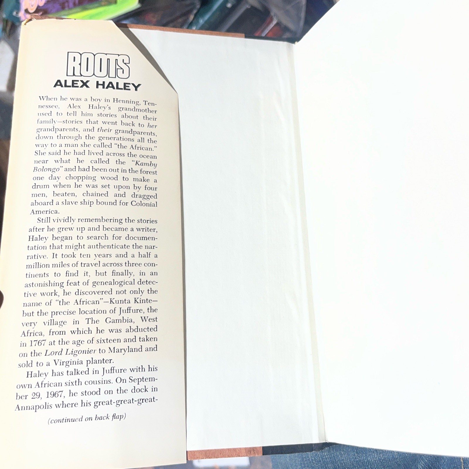 ROOTS by Alex Haley 1976 TRUE STATED FIRST EDITION; 1ST/1ST PRINTING Vtg HC DJ
