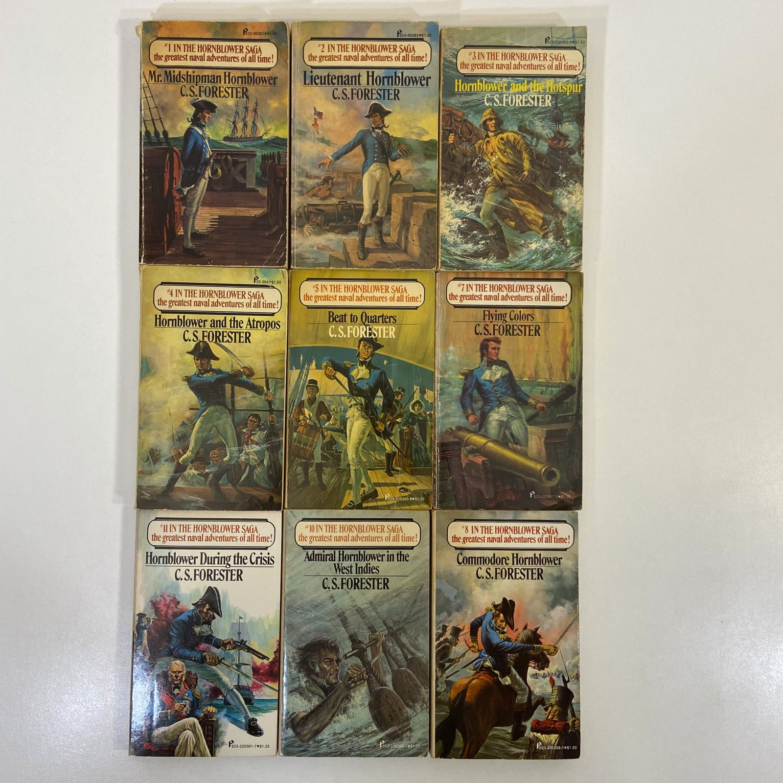C.S. Forester 9 VTG Hornblower Saga Series Misc Volumes Pinnacle Books MMPB Lot