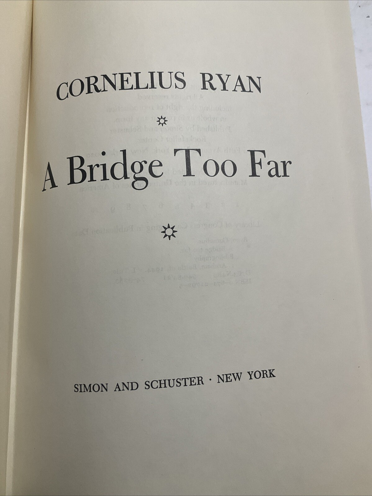 A Bridge Too Far by Cornelius Ryan 1974 HC/DJ