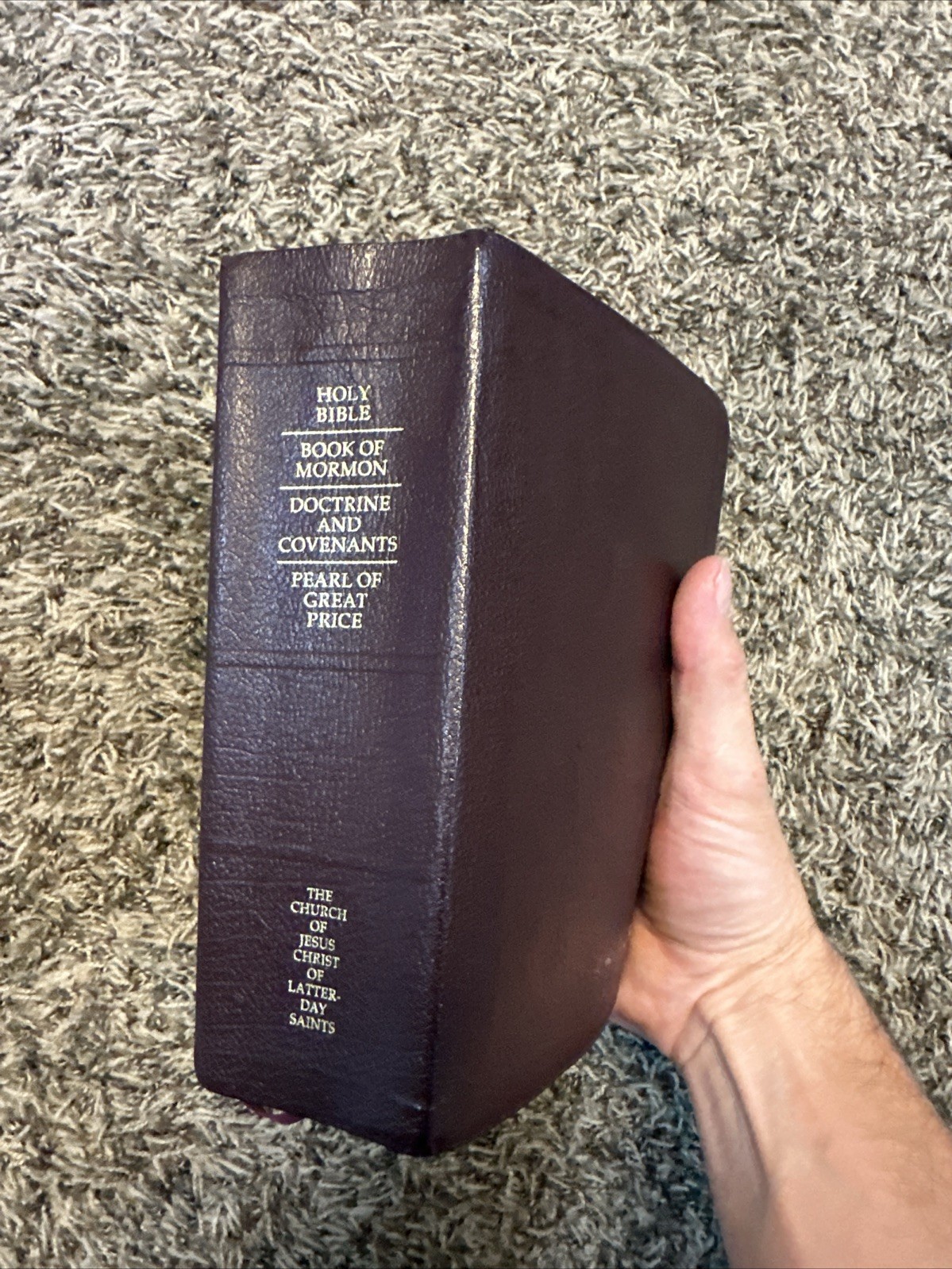 2012 Burgundy Simulated Leather LDS Quad Scriptures 7-1/2” X5-1/2”