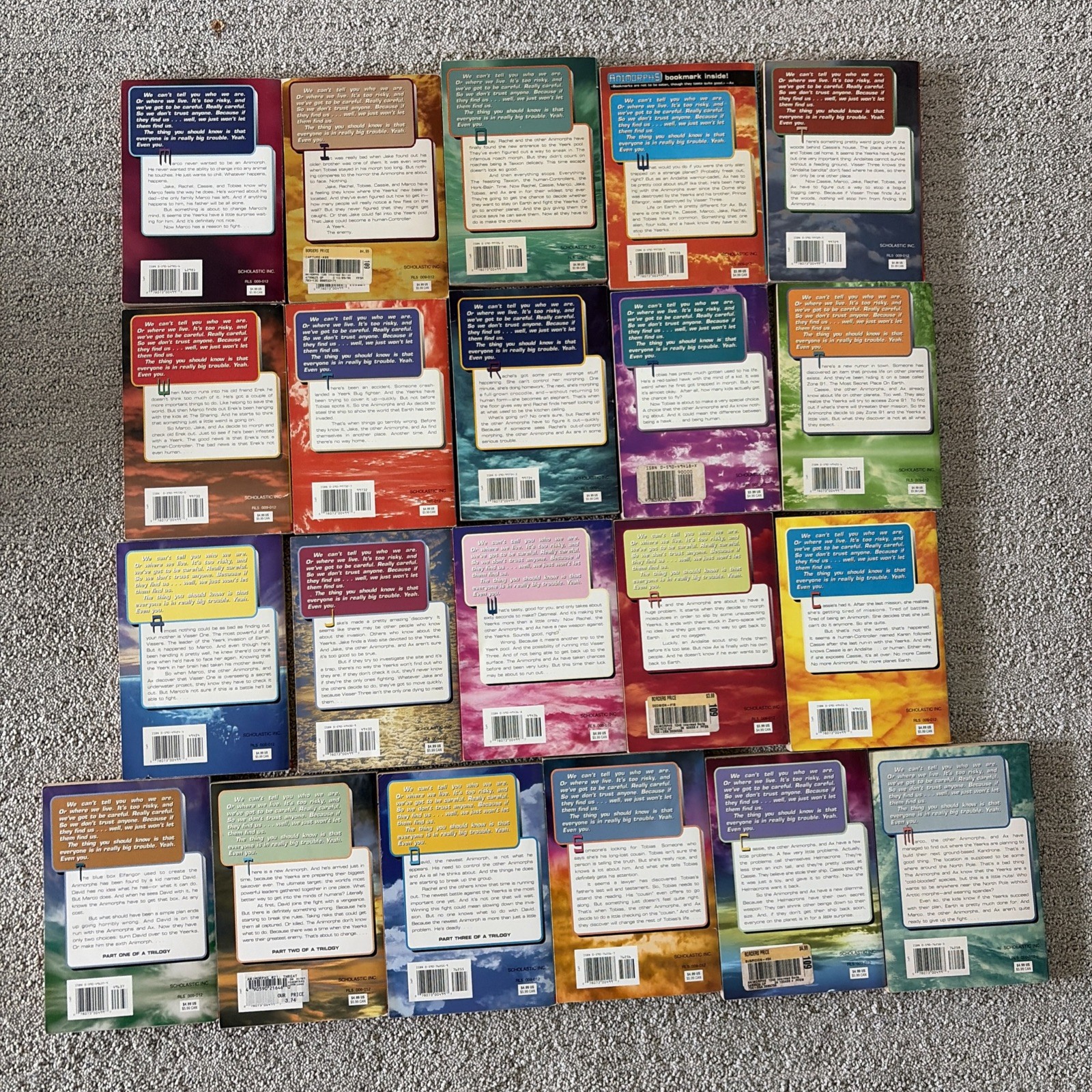 Animorphs Lot of 21 Paperback Books #5-#25 Applegate VTG 90s Scholastic