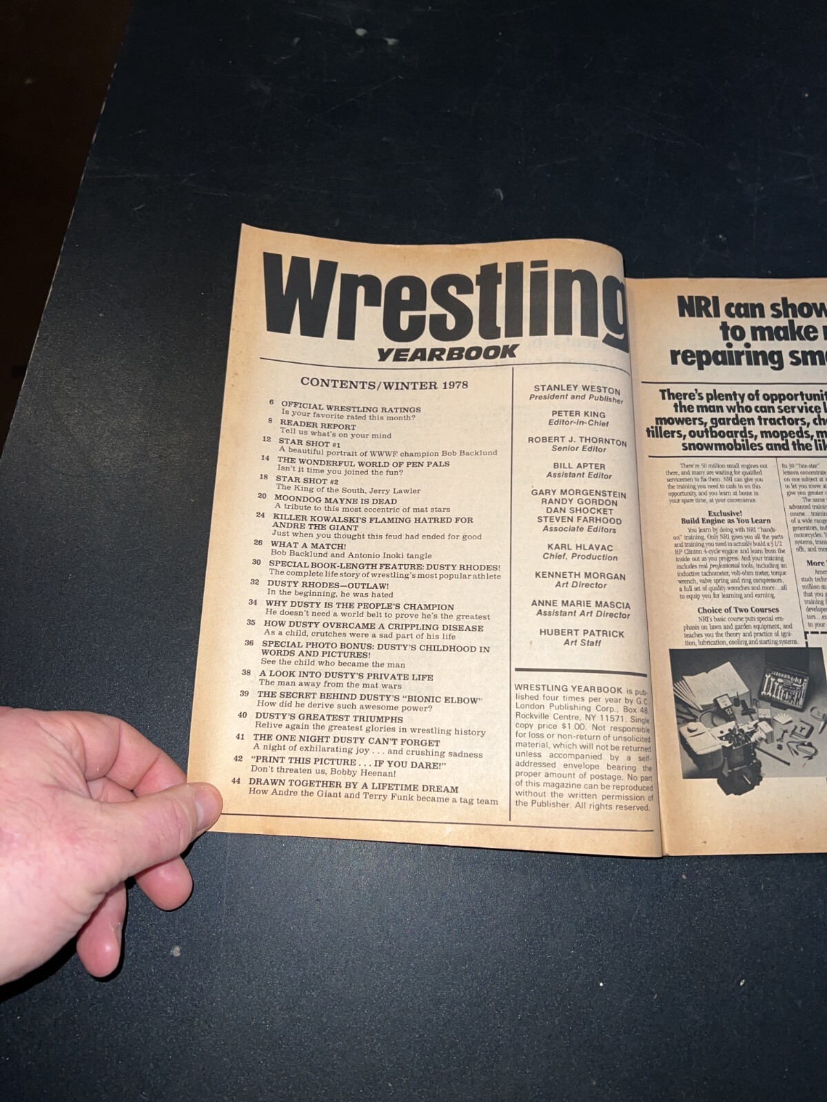 Victory Sports Series Wrestling Magazine Winter 1978 Yearbook Dusty Rhodes Cover
