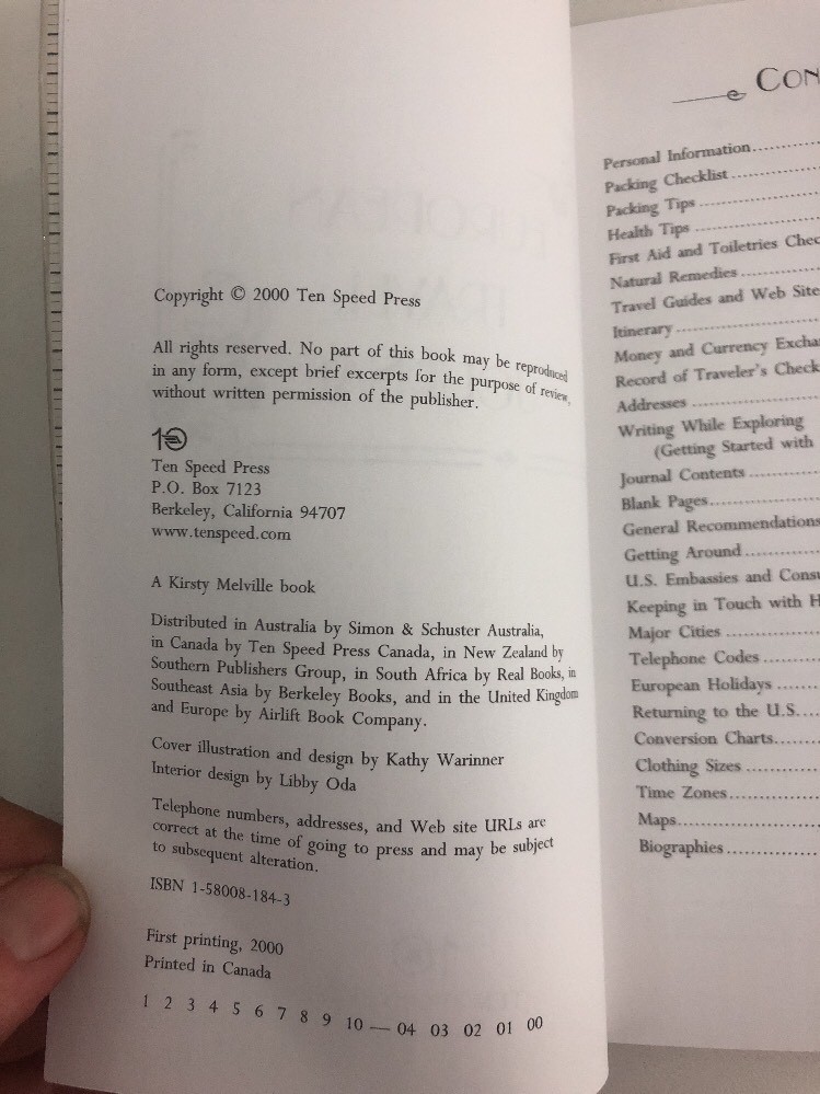 European Travel Journal by Ten Speed Press Staff (2000, Diary, Journal)