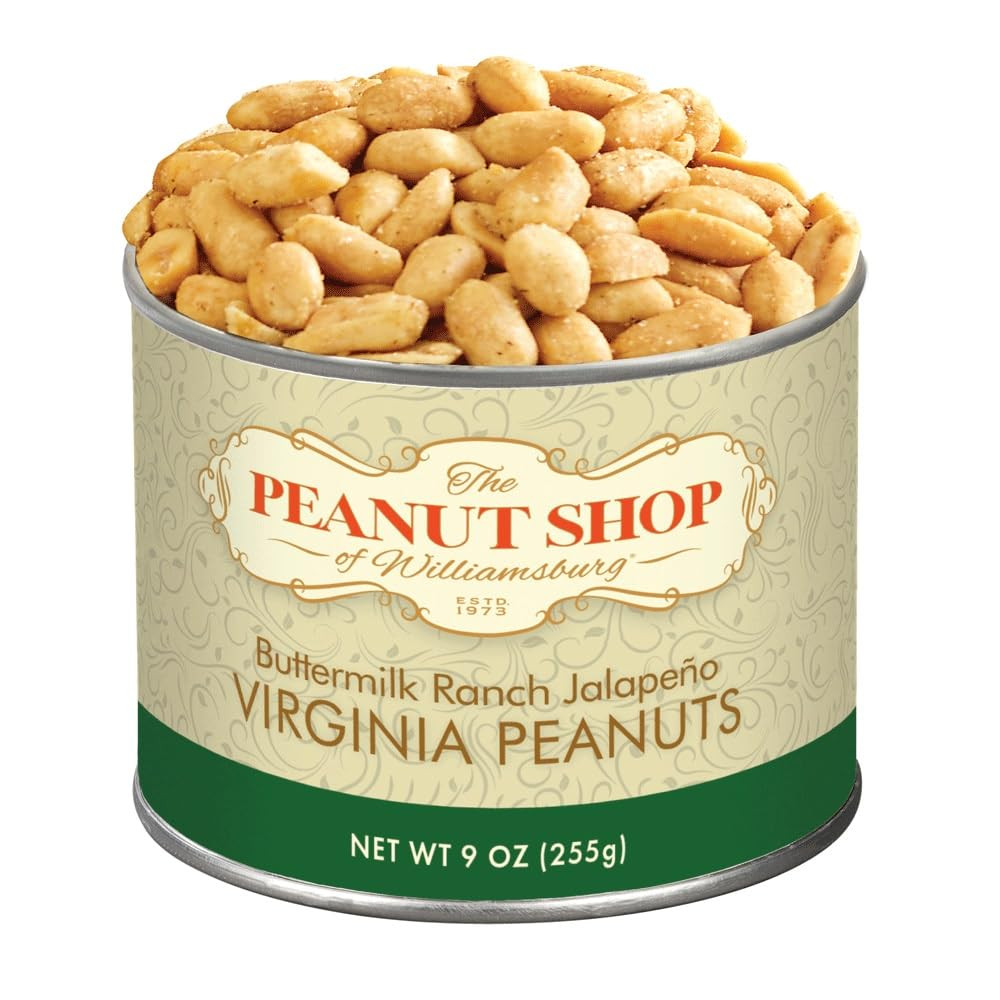 Williamsburg Buttermilk Ranch Jalapeno Salted Peanuts – 9 Oz Tin