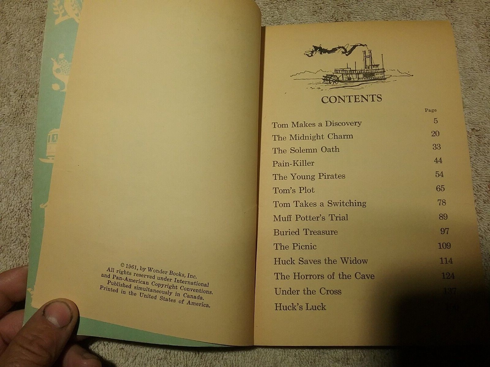 Vintage 1961 Book “TOM SAWYER To Read Aloud” 159 Pages Illustrated, Paperback
