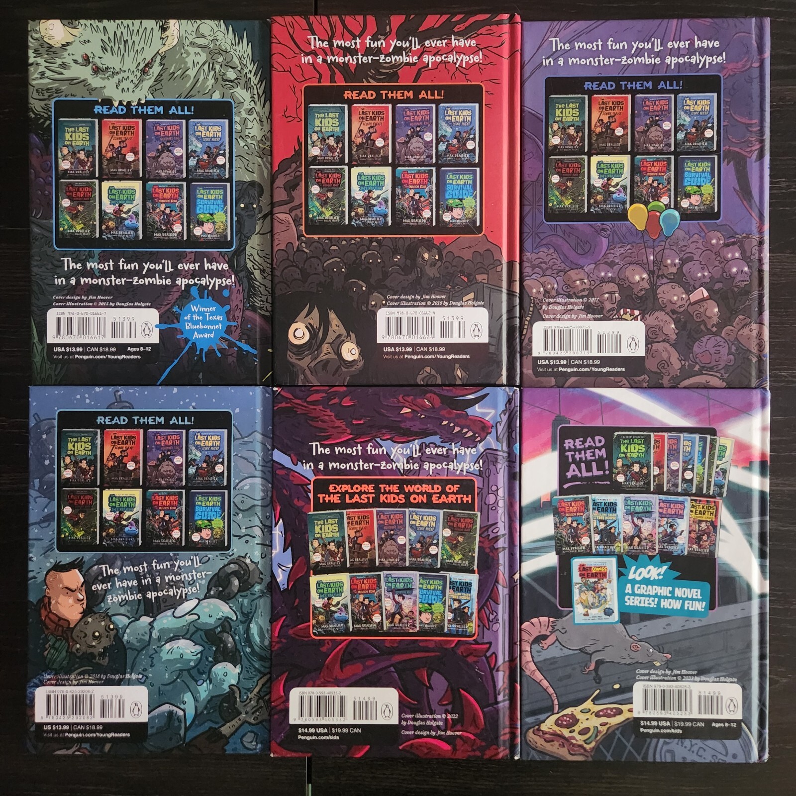 The Last Kids on Earth Series Book Set Of 6 Hardcover Graphic Novel Max Brallier