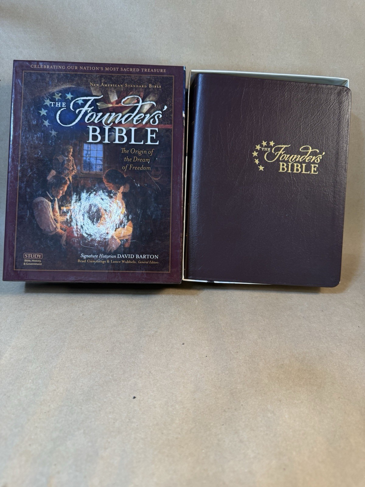 Founders Bible NASB Genuine Leather Study Bible David Barton Boxed Red Letter