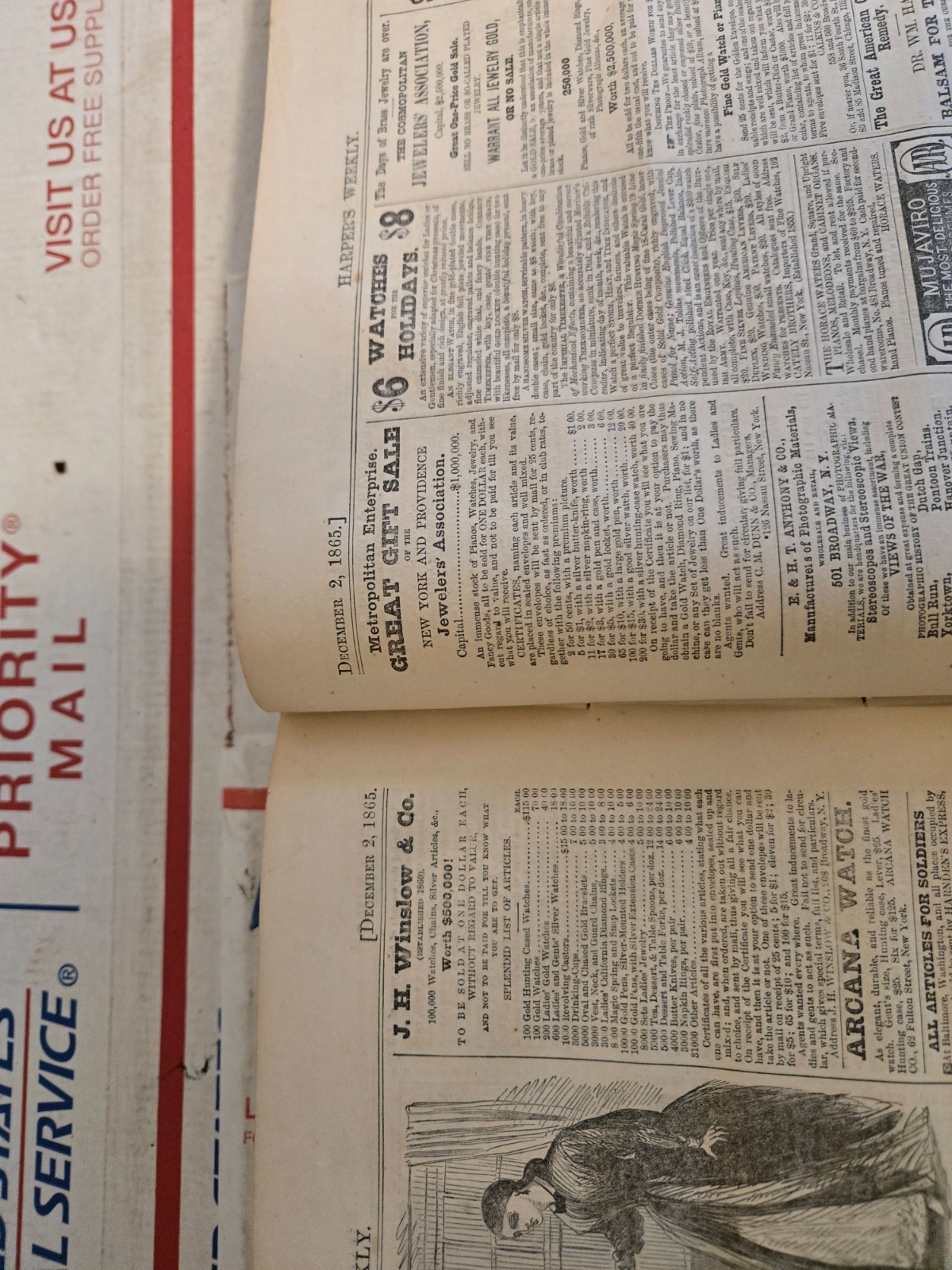 Harpers Weekly Journal of Civilization 1865 volume IX full year bound volume