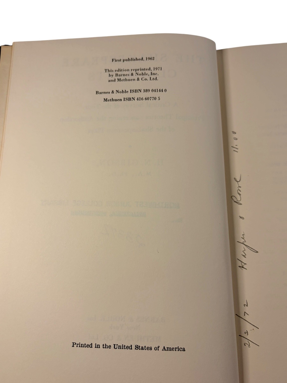 Shakespeare Claimants H.N. Gibson 1971 Reprint Authorship Theories Nonfiction