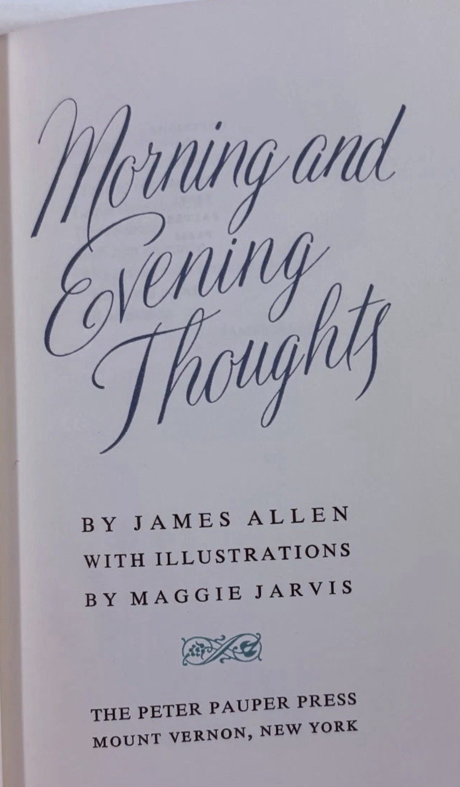 Vintage 1966 MORNING AND EVENING THOUGHTS – James Allen – Peter Pauper Press