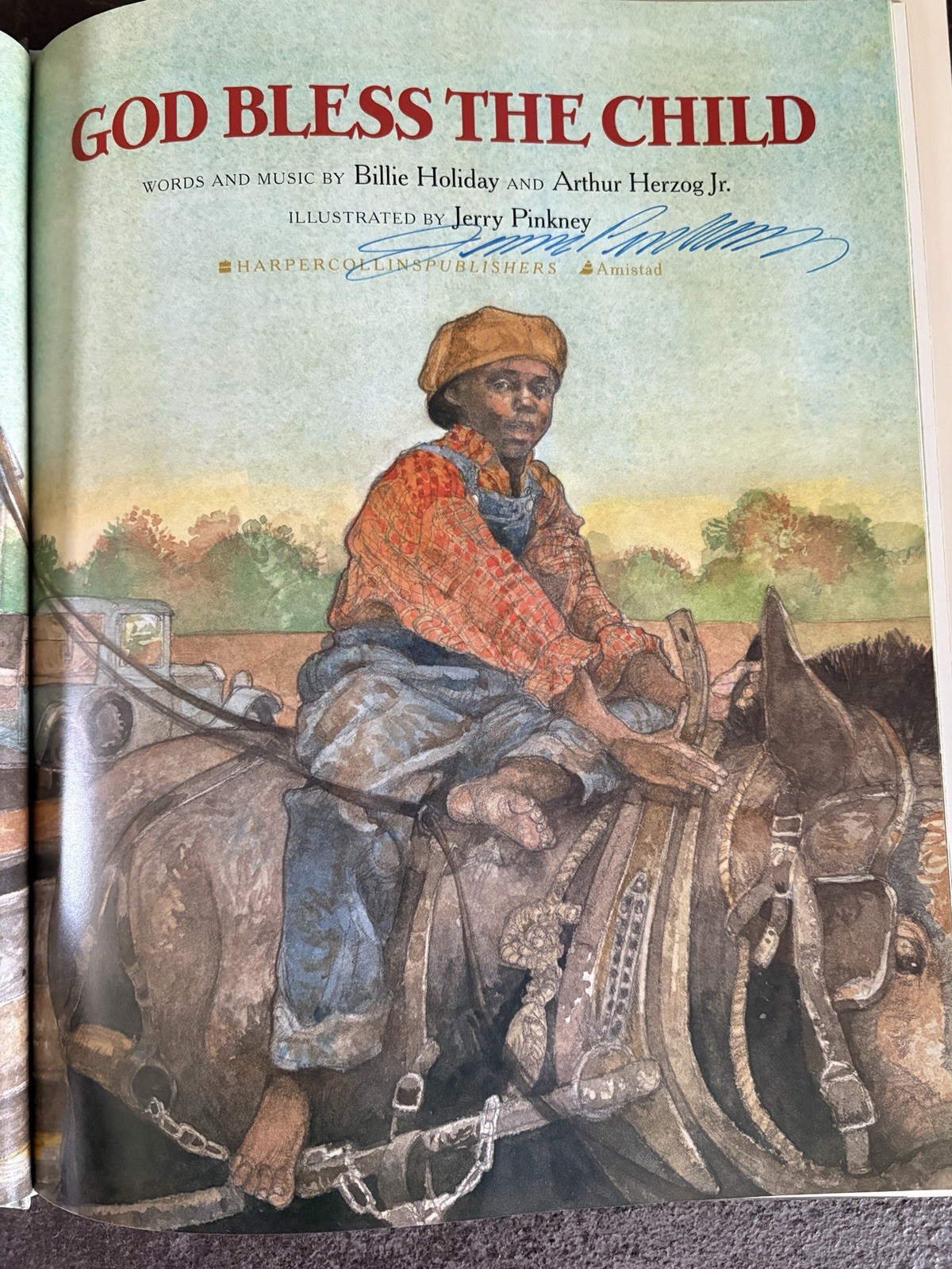 God Bless the Child by Billie Holiday and Arthur Herzog Jr. SIGNED Jerry Pinkney