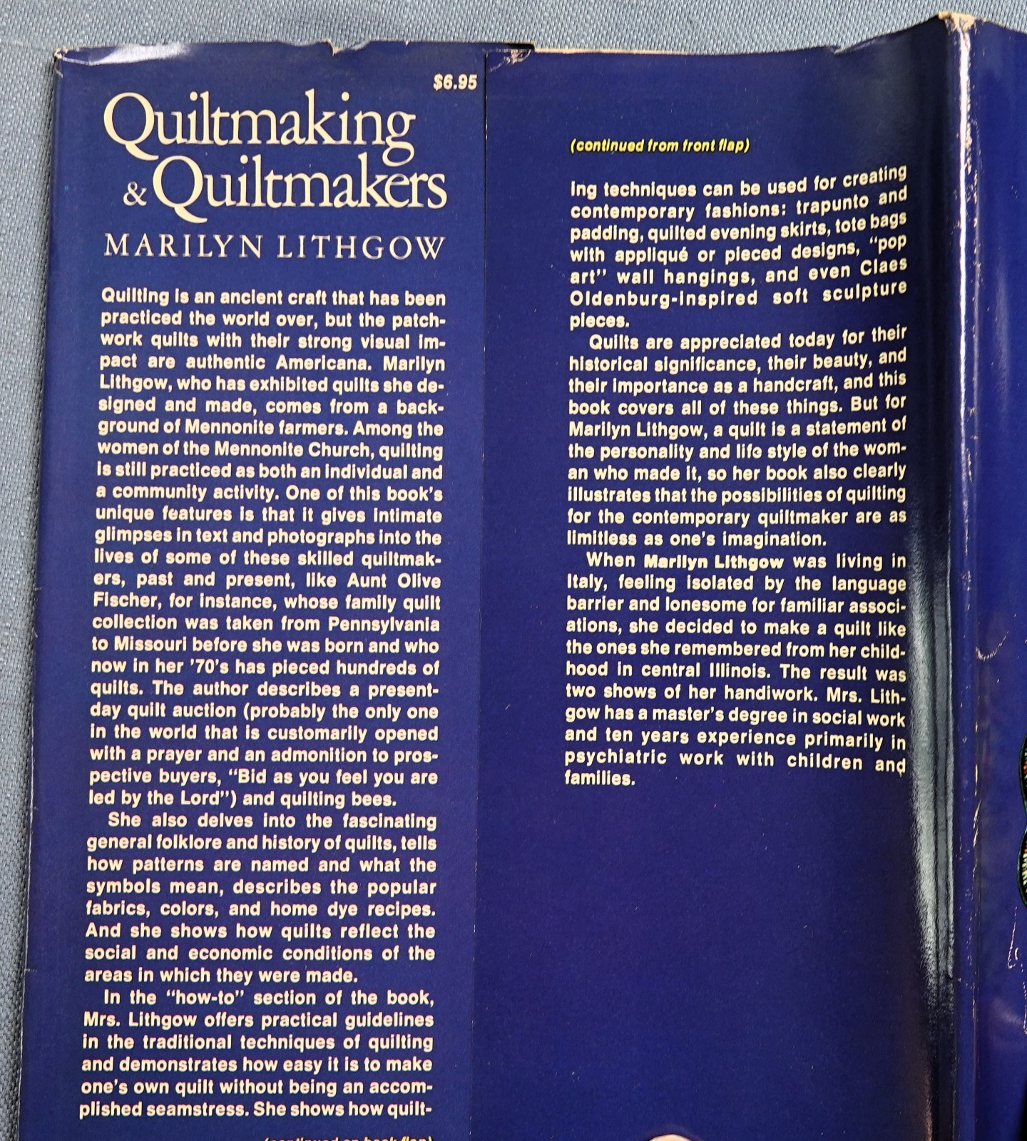 Quiltmaking and Quiltmakers by Marilyn Lithgow 1974, hc/dj